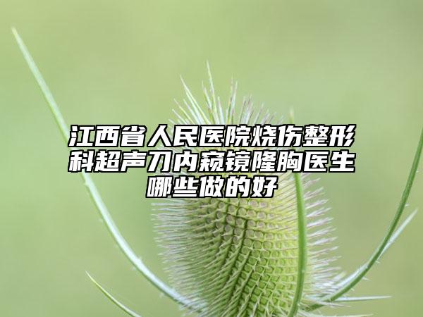 江西省人民醫(yī)院燒傷整形科超聲刀內(nèi)窺鏡隆胸醫(yī)生哪些做的好