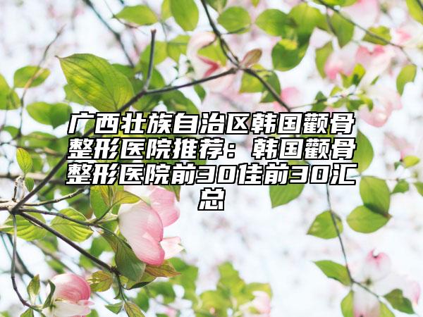 廣西壯族自治區(qū)韓國顴骨整形醫(yī)院推薦：韓國顴骨整形醫(yī)院前30佳前30匯總