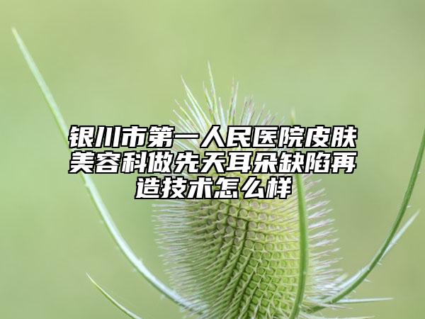 銀川市第一人民醫(yī)院皮膚美容科做先天耳朵缺陷再造技術(shù)怎么樣