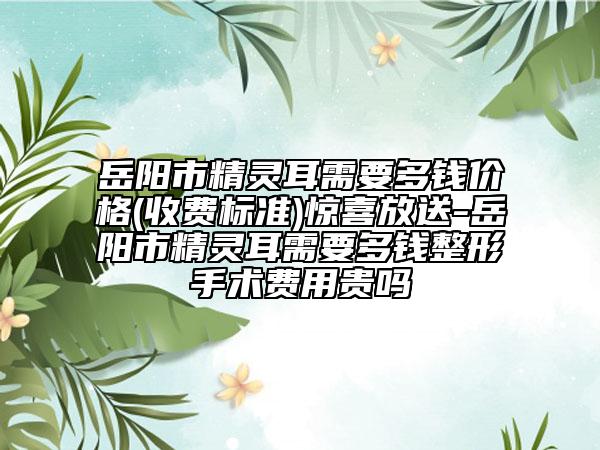 岳陽市精靈耳需要多錢價格(收費標準)驚喜放送-岳陽市精靈耳需要多錢整形手術(shù)費用貴嗎