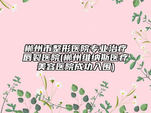 郴州市整形醫(yī)院專業(yè)治療唇裂醫(yī)院(郴州維納斯醫(yī)療美容醫(yī)院成功入圍)