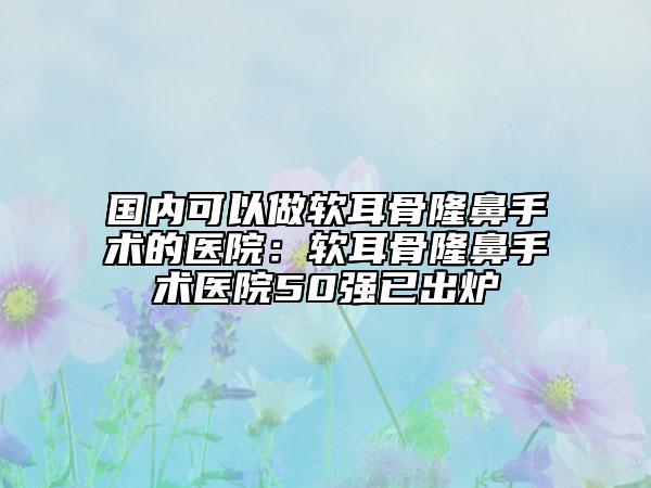 國內(nèi)可以做軟耳骨隆鼻手術(shù)的醫(yī)院:軟耳骨隆鼻手術(shù)醫(yī)院50強(qiáng)已出爐