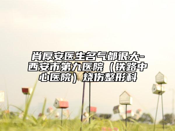 肖厚安醫(yī)生名氣都很大-西安市第九醫(yī)院（鐵路中心醫(yī)院）燒傷整形科