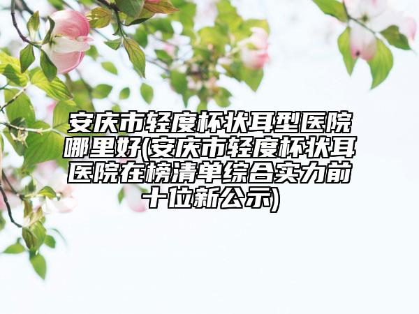 安慶市輕度杯狀耳型醫(yī)院哪里好(安慶市輕度杯狀耳醫(yī)院在榜清單綜合實(shí)力前十位新公示)