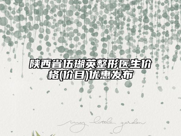 陜西省伍瑚英整形醫(yī)生價格(價目)優(yōu)惠發(fā)布