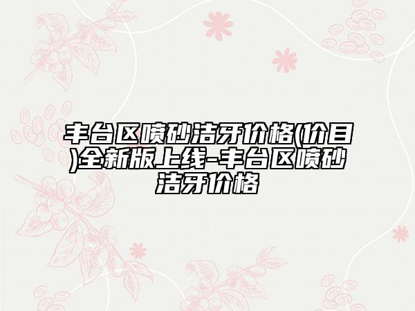 豐臺區(qū)噴砂潔牙價格(價目)全新版上線-豐臺區(qū)噴砂潔牙價格
