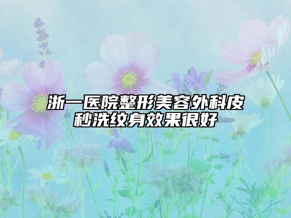 浙一醫(yī)院整形美容外科皮秒洗紋身效果很好