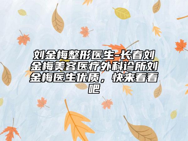 劉金梅整形醫(yī)生-長(zhǎng)春劉金梅美容醫(yī)療外科診所劉金梅醫(yī)生優(yōu)質(zhì)，快來(lái)看看吧