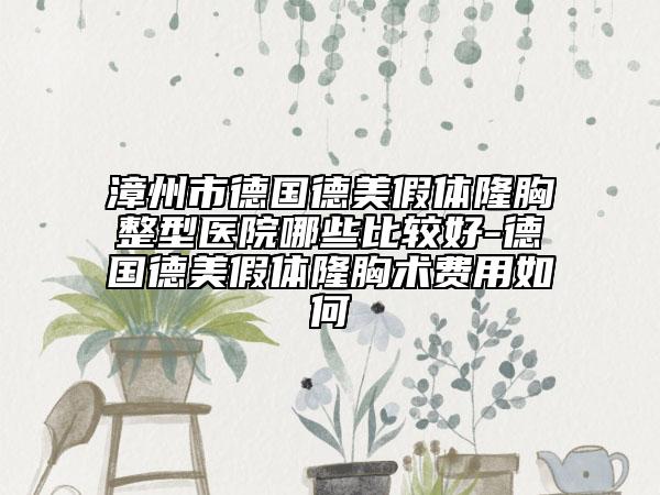 漳州市德國(guó)德美假體隆胸整型醫(yī)院哪些比較好-德國(guó)德美假體隆胸術(shù)費(fèi)用如何